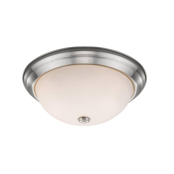 Filament Design Curran 3-Light 60-Watt Brushed Nickel Flush Mount with Frosted Glass