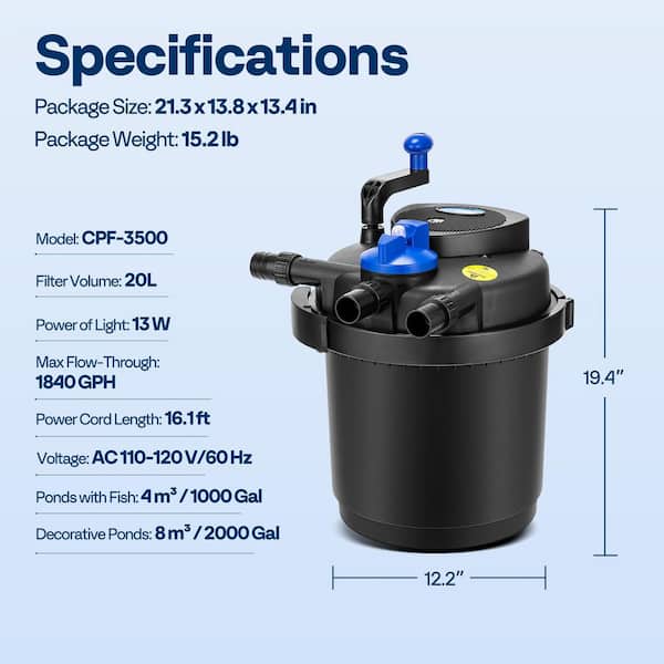 Pressurized Biological Pond Filter Li...