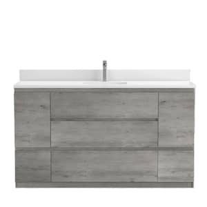 Vamo 60 in. x 20 in. Single Sink Vanity Rustic Gray