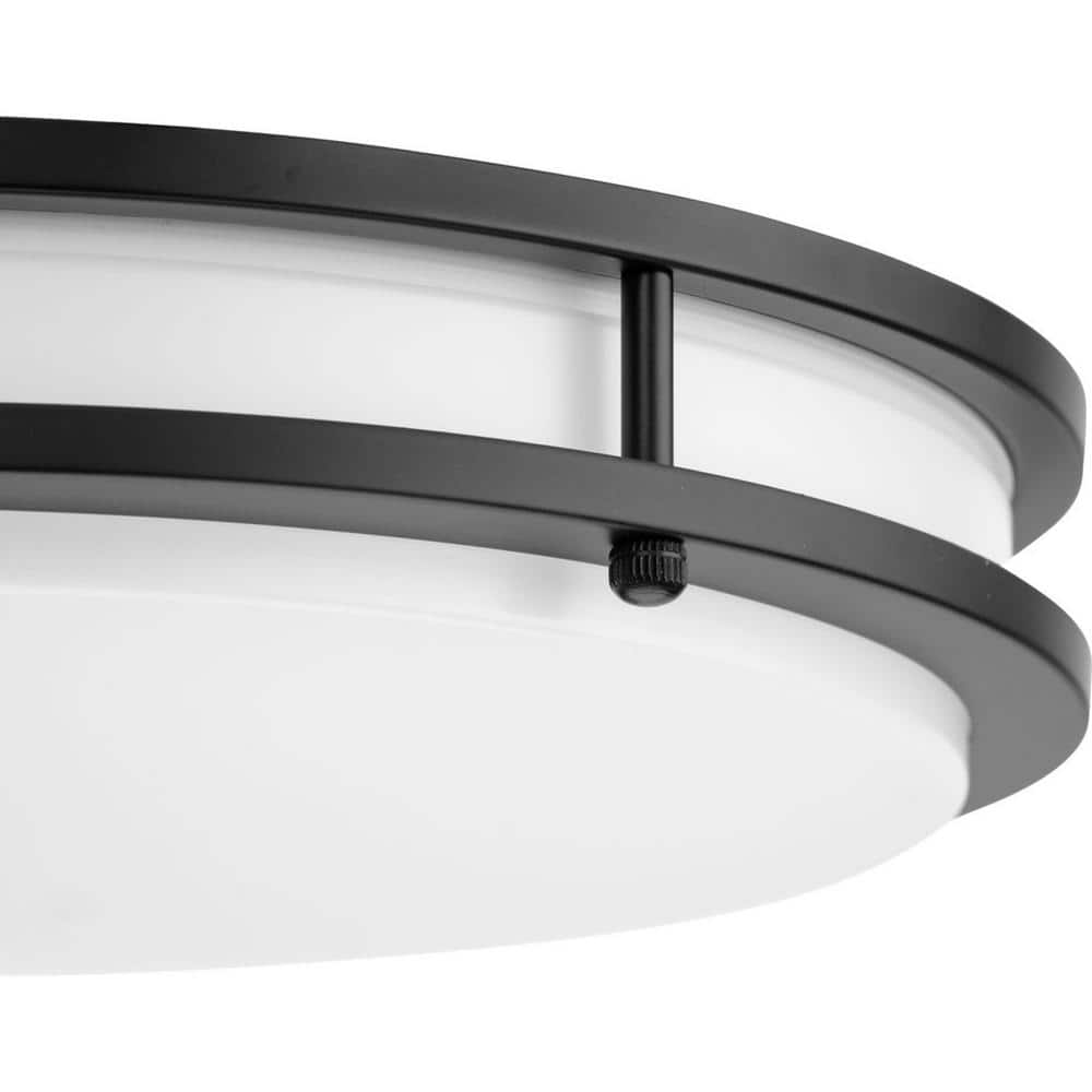 Abide 14" Matte Black and Nickel LED Flush Mount Light