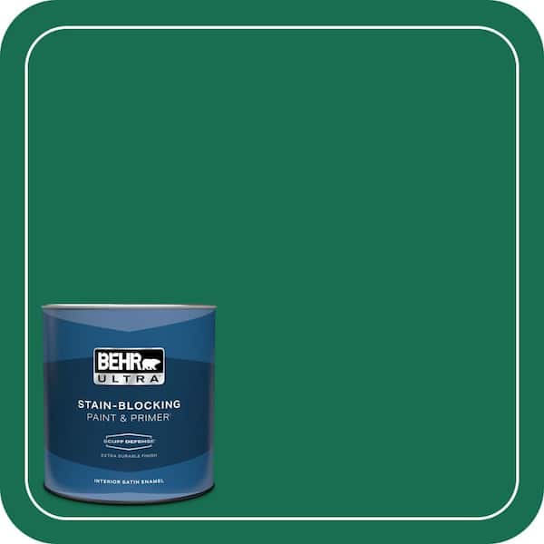 BEHR ULTRA 1 qt. #S-H-470 Precious Emerald Extra Durable Satin Enamel Interior Paint & Primer