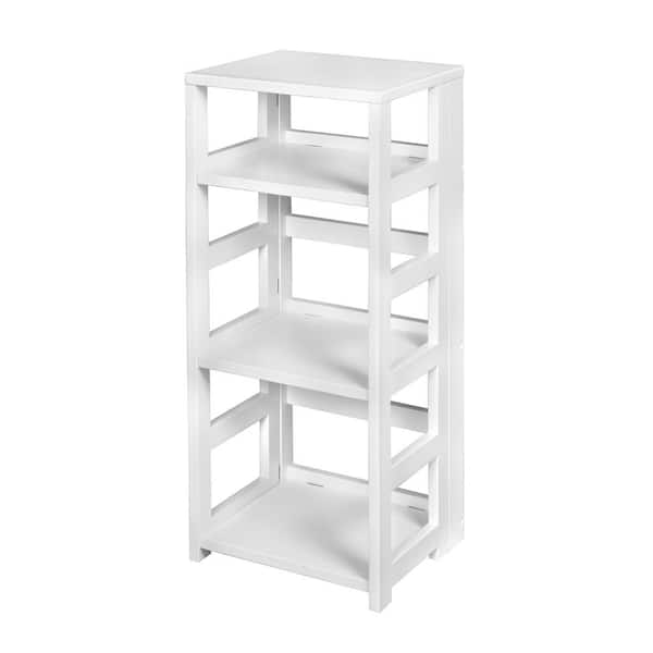 Niche Flip Flop White 3-Shelf Square Folding Bookcase