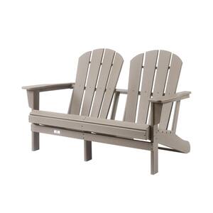 Brown HDPE Plastic Double Adirondack Chair