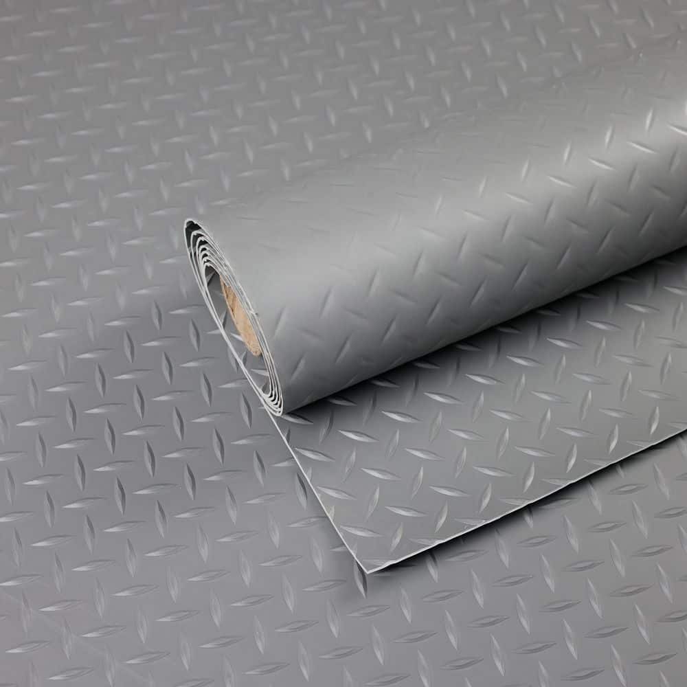 3.94 ft. x 9.84 ft. Garage Flooring Roll, Gray Vinyl Diamond Textured Slip Resistant Floor Mat price history on PriceWatchPro
