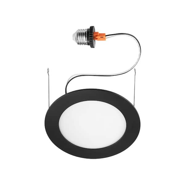 6 in. Value Series Housing Required Integrated LED Retrofit Recessed Trim Black-10-Pack