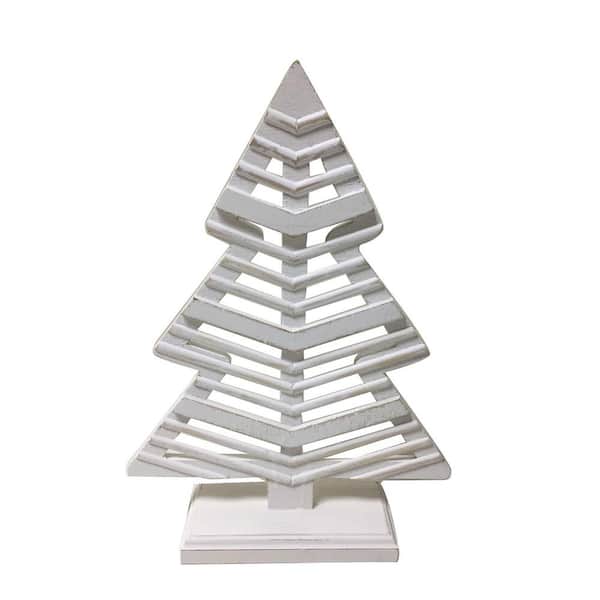 A & B Home Christmas Tree Figurine – 12 x 3 .5 x16.5 in.  - Weathered White
