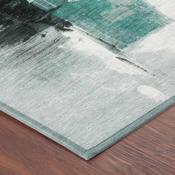 Chantille Machine Washable Indoor/Outdoor Abstract ACN2751 Teal 10 ft. x 14 ft. Area Rug
