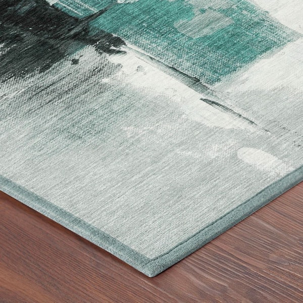 Chantille Machine Washable Indoor/Outdoor Abstract ACN2751 Teal 5 ft. x 7 ft. 6 in. Area Rug