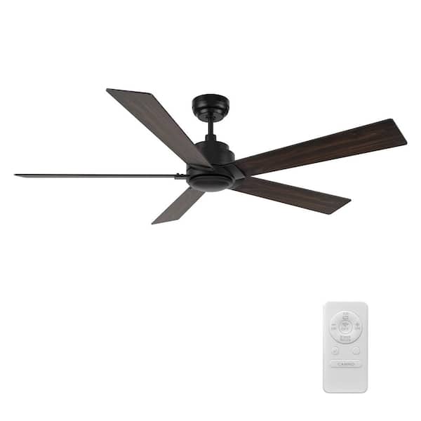 CARRO Welland 60 in. Indoor 10-Speed DC Motor Ceiling Fan with Downrod and Remote Control in Black