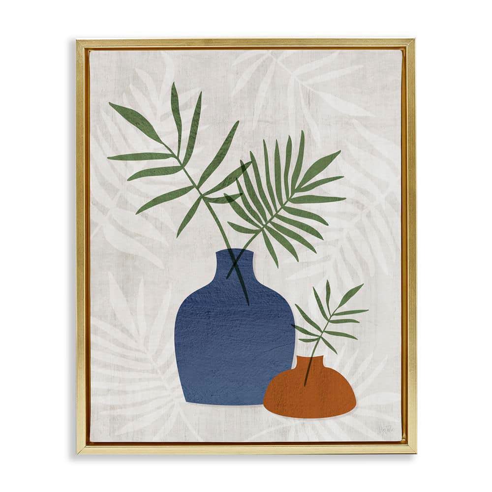 Fan Plant Sprigs by Natalie Carpentieri Gold Floater Frame Nature Graphic Art Print 31 in. x 25 in. price history on PriceWatchPro