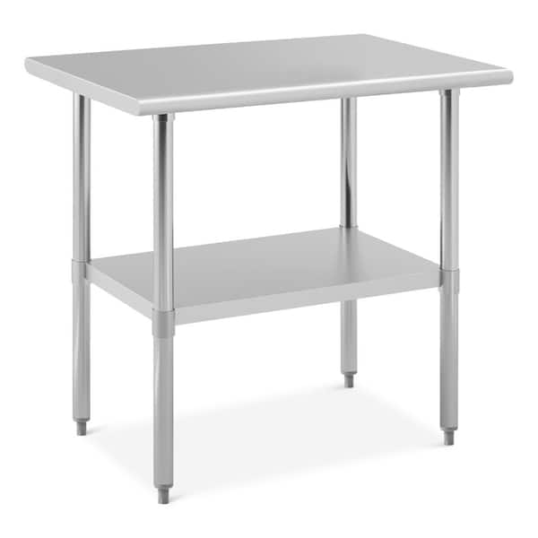 Stainless Steel Work Table with Adjustable Undershelf for Kitchen, Restaurant, Garage, Food Prep