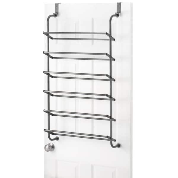 Whitmor Shoe Rack Collection 22.63 in x 41.8 in 18-Pair Metal Over-The-Door Shoe Organizer in Gray