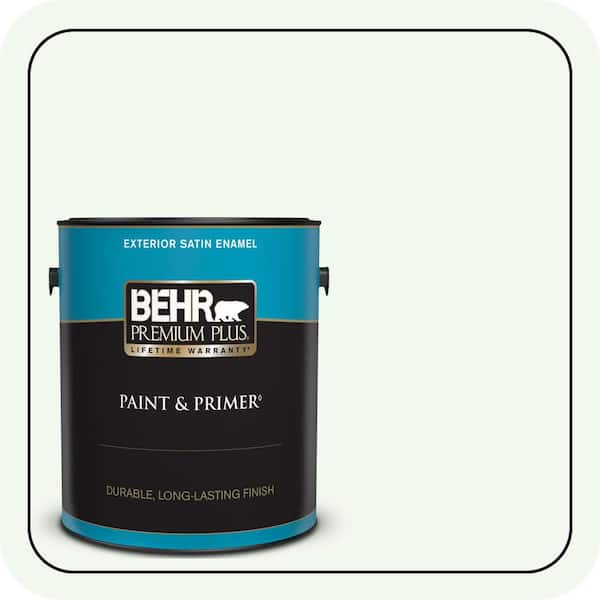 BEHR PREMIUM PLUS 1 gal. #GR-W05 Unwind Satin Enamel Exterior Paint