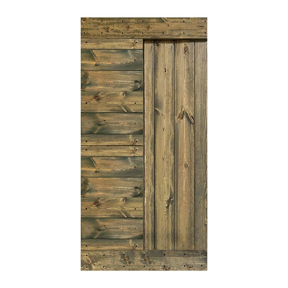 L Series 42 in. x 84 in. Aged Barrel Finished Solid Wood Barn Door Slab - Hardware Kit Not Included price history on PriceWatchPro