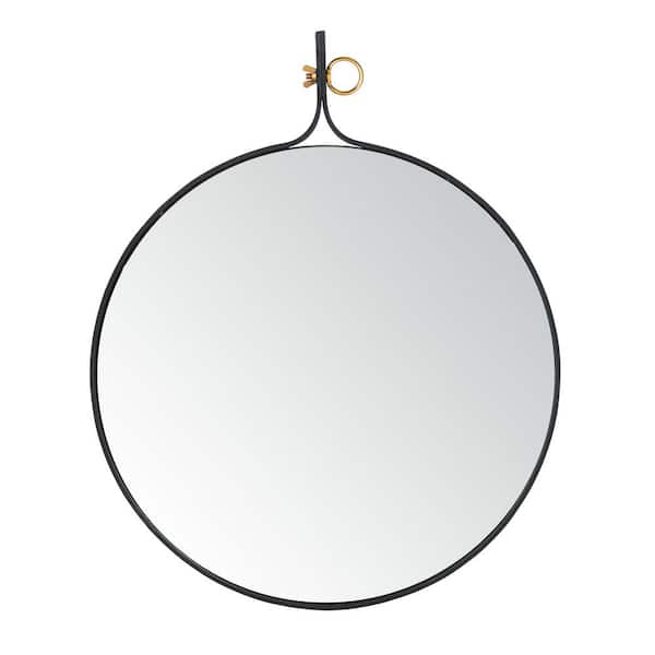 SAFAVIEH Chandlen 24 in. X 29.5 in. Matte Black Framed Mirror