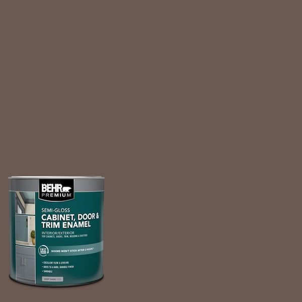 BEHR PREMIUM 1 qt. #N180-7 Oiled Teak Semi-Gloss Enamel Interior/Exterior Cabinet, Door & Trim Paint