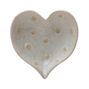 Cream Stoneware Heart Shaped Dish (Set of 12)