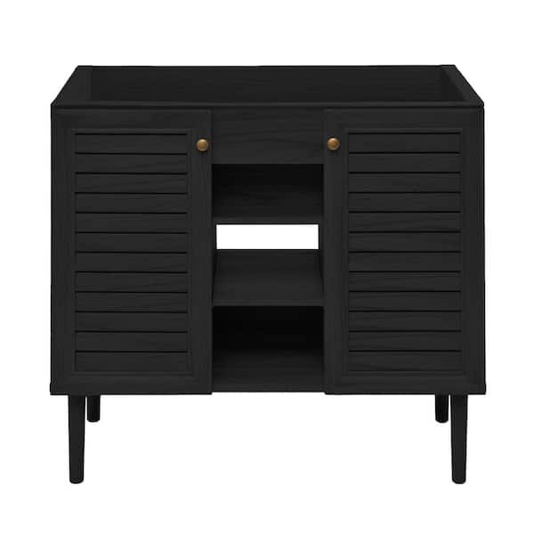Bron 36 in. Freestanding Bathroom Vanity Cabinet without Top in Black Oak