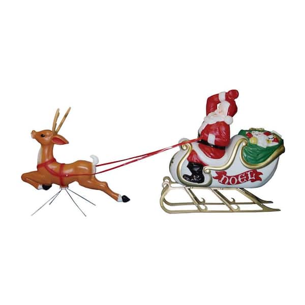 General Foam Santa with Sleigh and Reindeer Statue