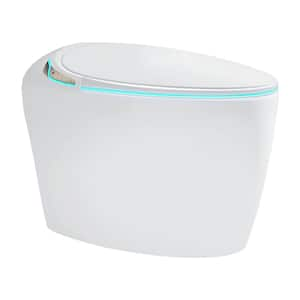 Elongated Smart Toilet 1.28 Gal. with Bidet Built-In, Warm Water Sprayer and Dryer Automatic Flush in White