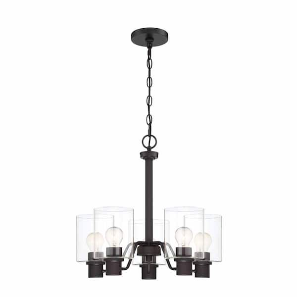 Castleford 5-Light Oil Rubbed Bronze Transitional Classic Chandelier for Dining Areas with No Bulbs Included