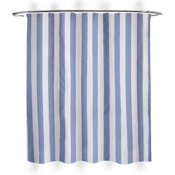 Blue And White Fabric Shower Curtain 205100, Blue And Cream Striped Shower Curtains