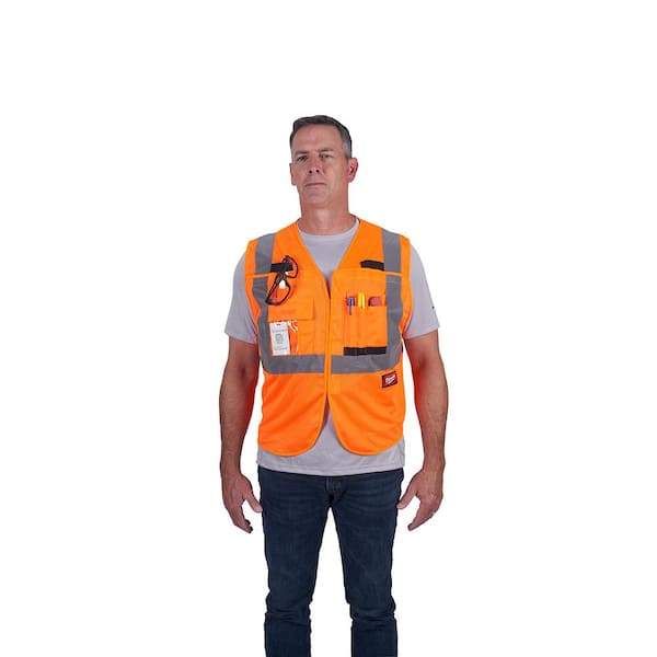 Milwaukee Small/Medium Orange Class-2 Breakaway Polyester Mesh