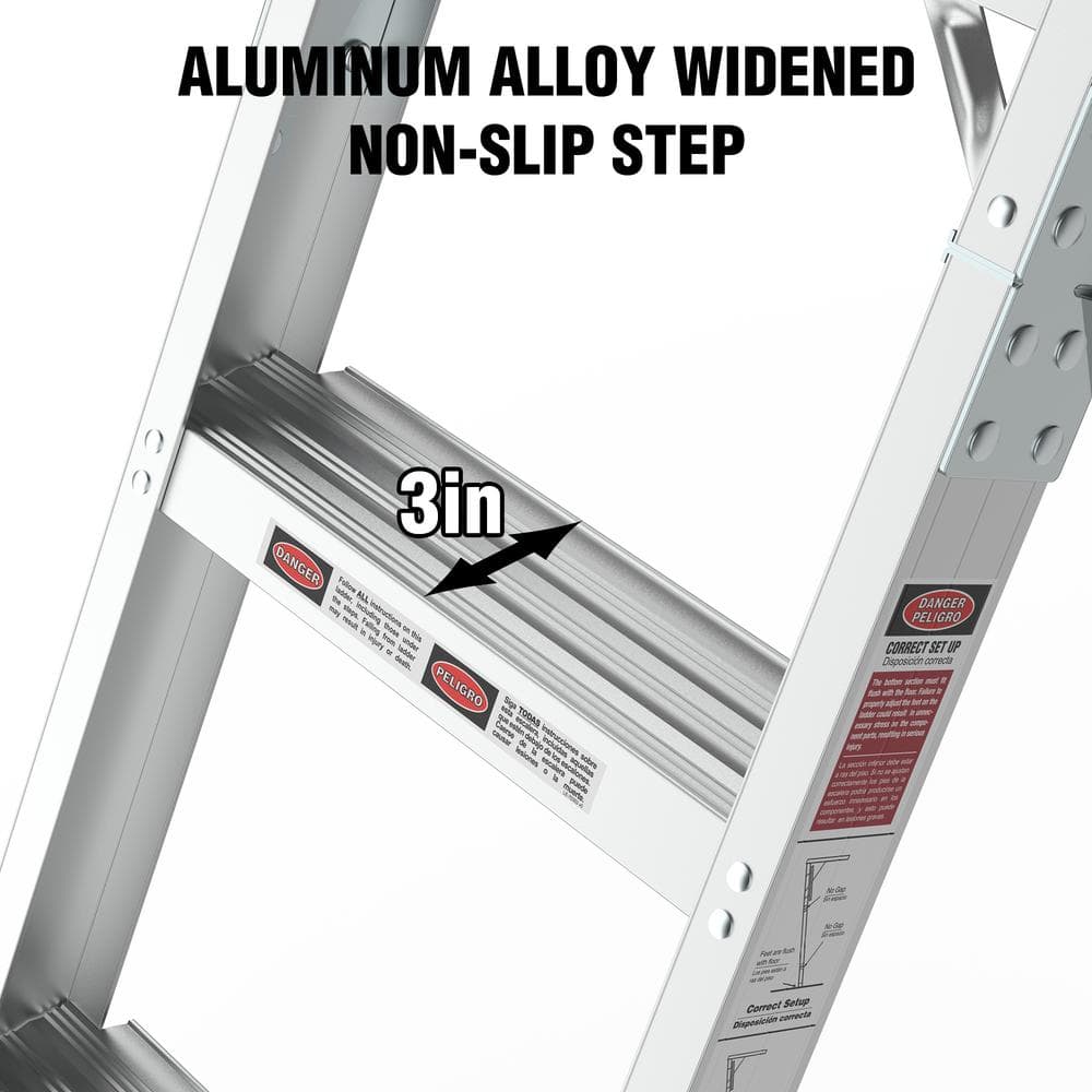 Heavy-Duty Aluminum Attic Ladder with Unfinished Wood Frame