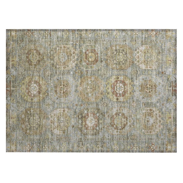 Chantille Machine Washable Indoor/Outdoor Abstract ACN2024 Sage 1 ft. 8 in. x 2 ft. 6 in. Accent Rug