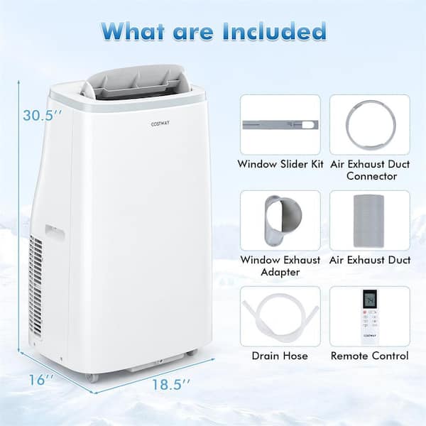 15000 BTU Portable Air Conditioner with Fan, Dehumidifier, Sleep Mode, 24H Timer