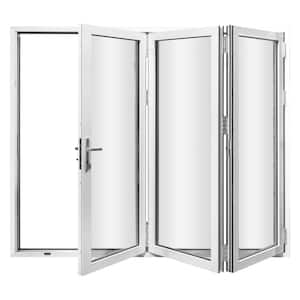 Forever Doors 96 in. x 80 in. White Finish Right Out-Swing Thermal Break Aluminum Folding Door