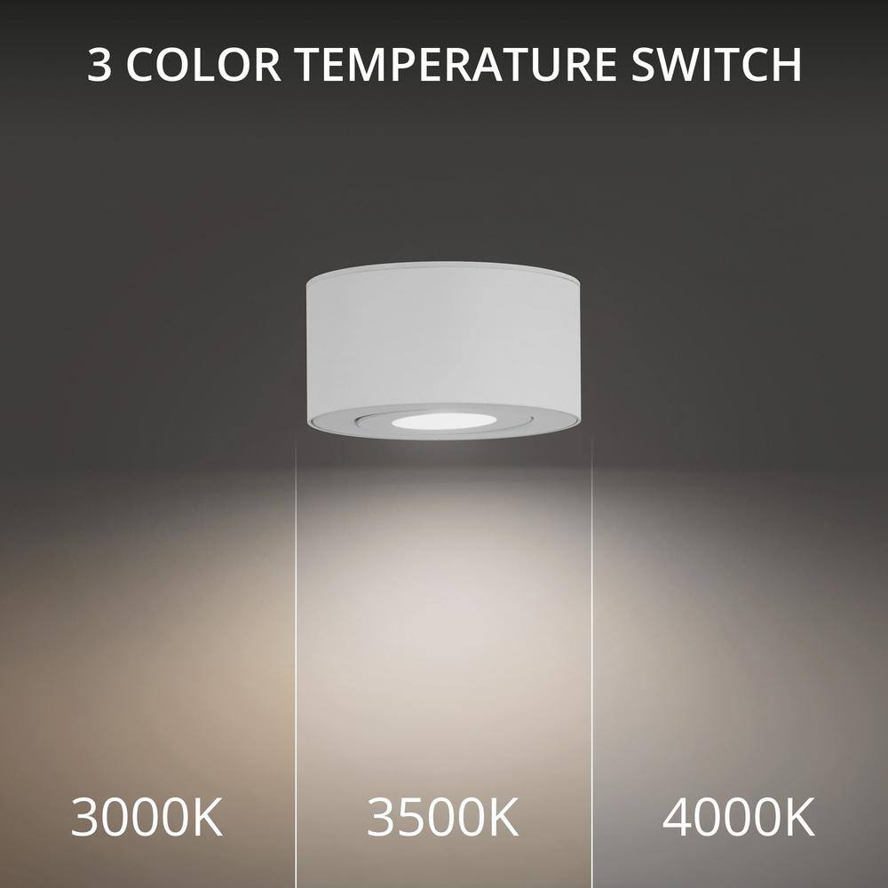 Contemporary White Aluminum LED Flush Mount for Indoor/Outdoor
