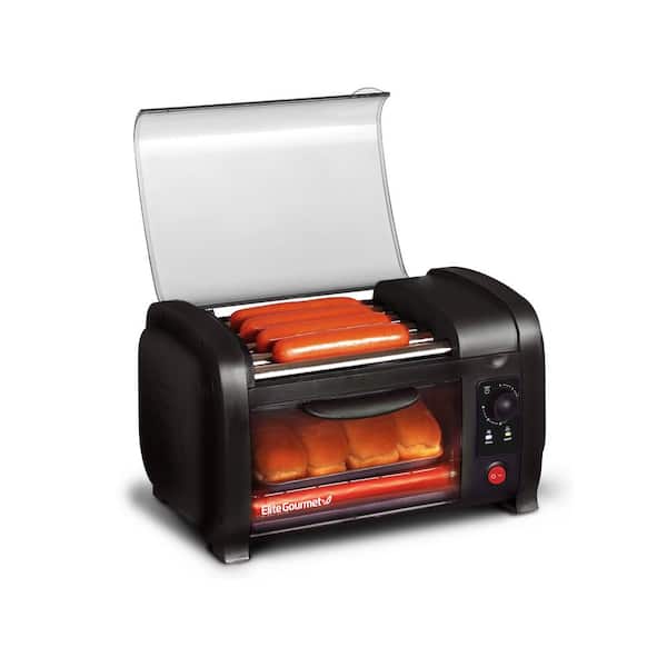 Maximatic Elite Black Cuisine Hot Dog Roller and Toaster Oven