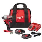 M18 18V Lithium-Ion Brushless Cordless 1/4 in. Impact Driver Kit with Two 2.0 Ah Batteries, Charger and Hard Case