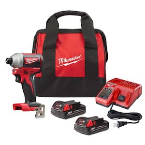 M18 18V Lithium-Ion Brushless Cordless 1/4 in. Impact Driver Kit with Two 2.0 Ah Batteries, Charger and Soft Case