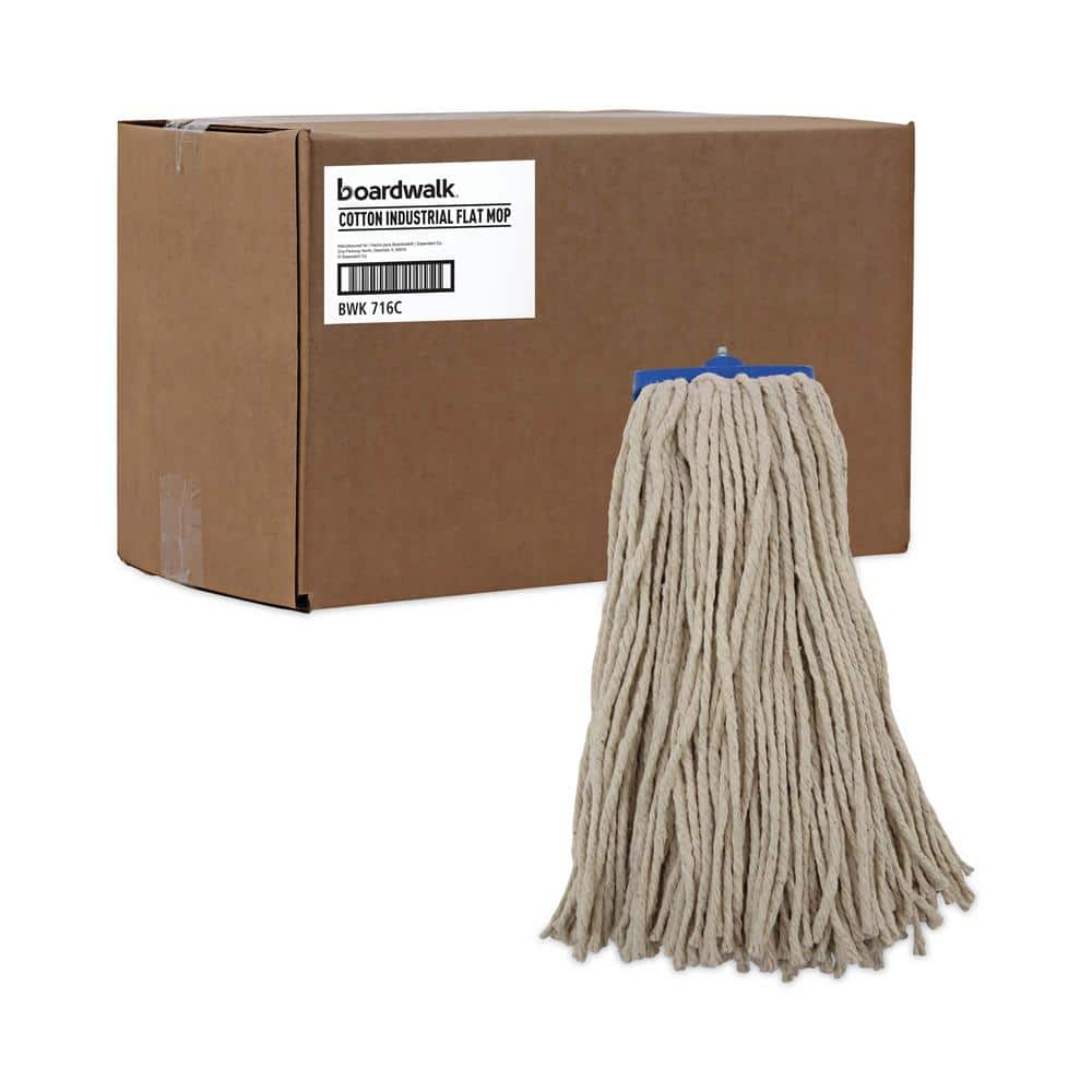 16oz White Cotton Cut-End Lie-Flat Wet Mop Head