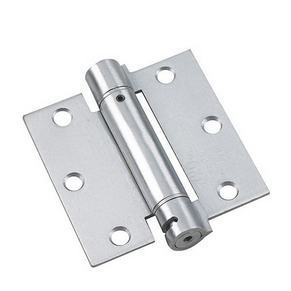 Onward 3-1/2 in. x 3-1/2 in. Brushed Nickel Self Closing Full Mortise Spring Hinge