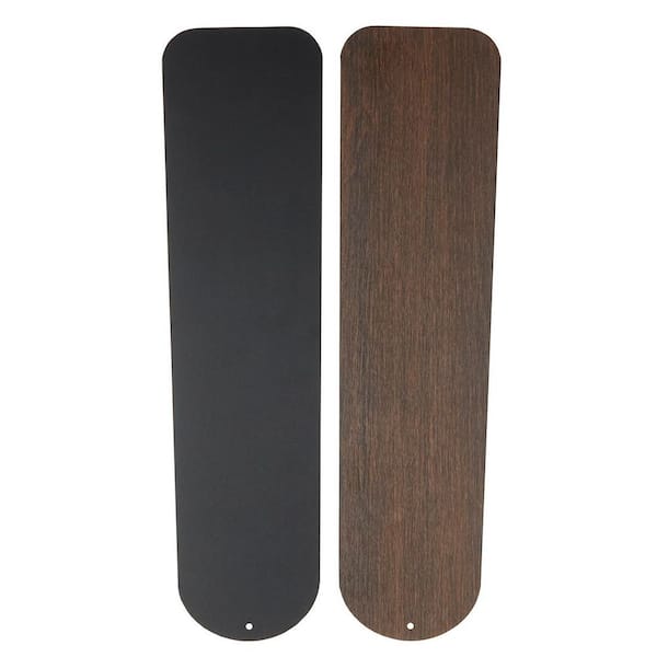 52 in. Matte Black/Wengue Indoor Reversible Replacement Fan Blades (5-Pack)