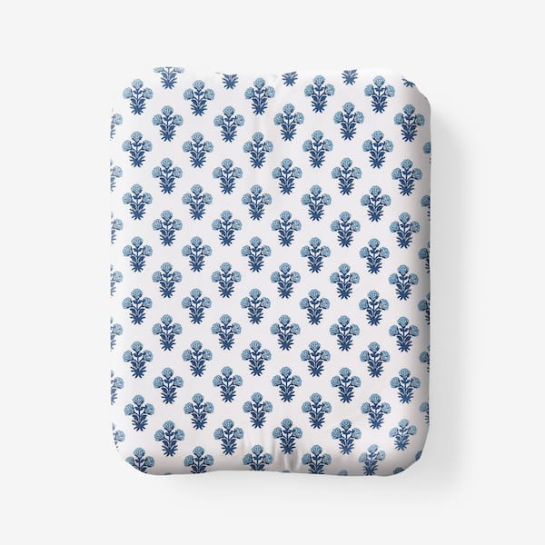 Company Cotton Suhana Garment Wash Blue Cotton Percale King Fitted Sheet