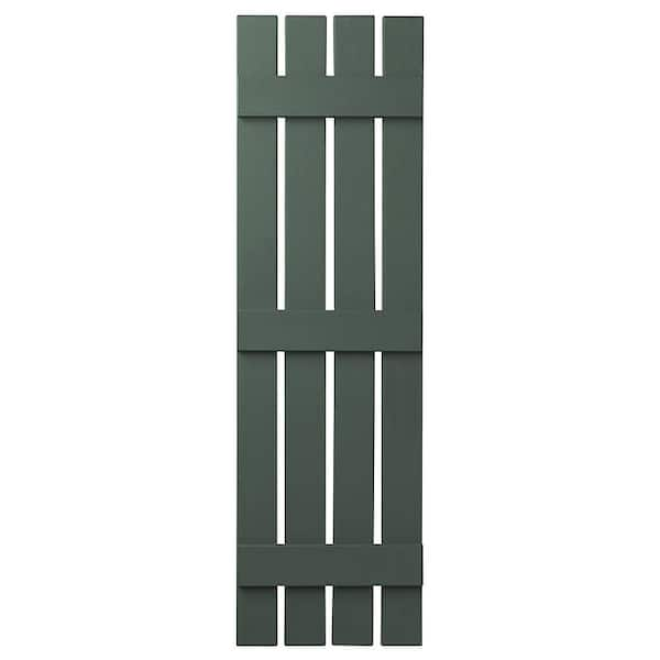 Ply Gem 16 in. x 67 in. Polypropylene 4 Board Open Board and Batten Shutters Pair in Green