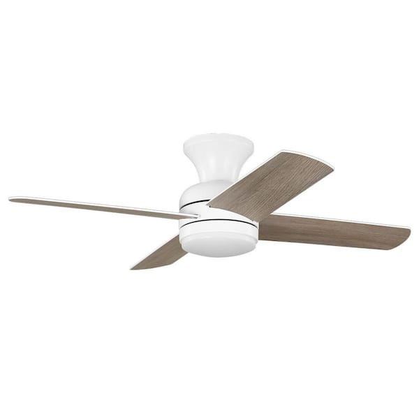 Hampton Bay Cardiff 42 in. Matte White Flush Mount Standard Indoor