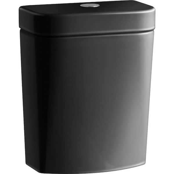 KOHLER Persuade Circ Dual Flush 1.6 GPF Toilet Tank Only in Black Black