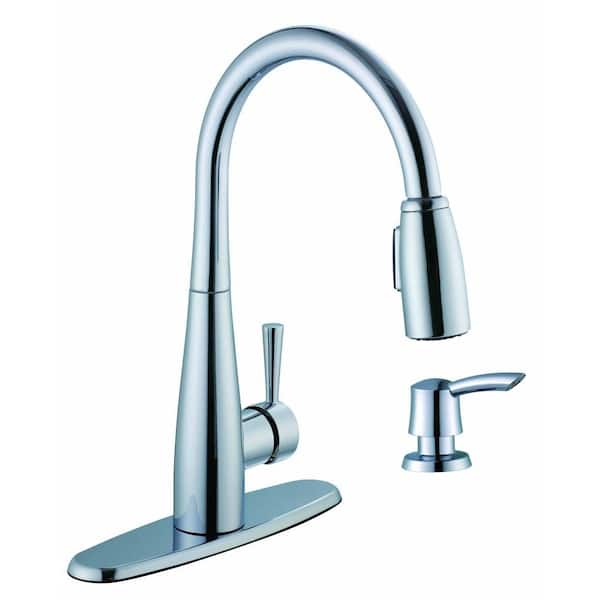 Glacier Bay 900 Series Single-Handle Pull-Down Sprayer Kitchen Faucet with Soap Dispenser in Chrome
