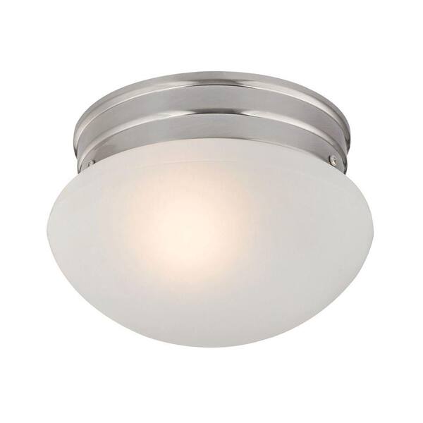 Titan Lighting 1-Light Brushed Nickel Mushroom Flushmount