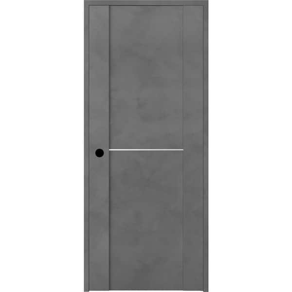 Belldinni 18 in. x 80 in. Vona Right-Handed Solid Core Dark Urban Textured Wood Single Prehung Interior Door