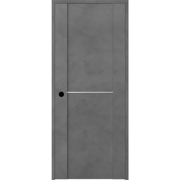 Belldinni 30 in. x 80 in. Vona Right-Handed Solid Core Dark Urban Textured Wood Single Prehung Interior Door