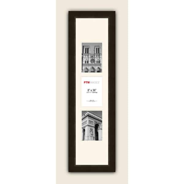 PTM Images 3-Opening Vertical 5 in. x 7 in. White Matted Espresso Photo Collage Frame