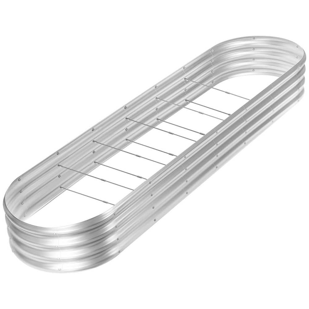 8 ft. x 24 in. 108 gal. Metal Galvanized Raised Garden Bed Kit with 10 Connecting Rods, Raised Garden Boxes, Silver price history on PriceWatchPro