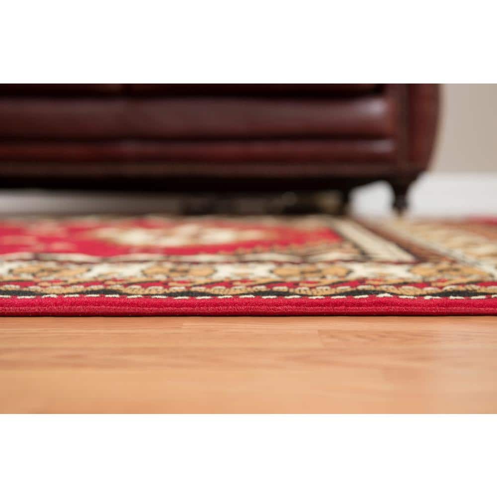 Dallas Ruby Red Rectangular 5' x 7' Synthetic Easy-Care Rug