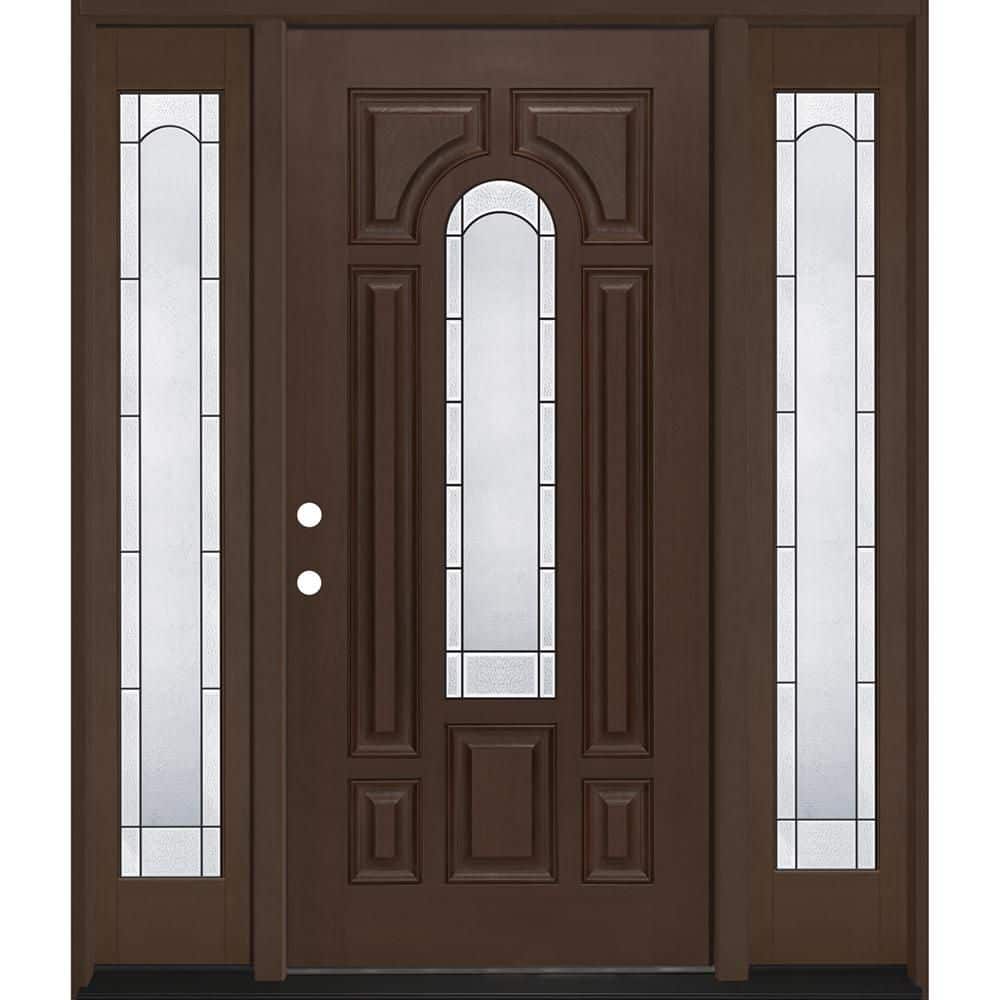 Regency 68 in.x 80 in. CenterLite Empire Glass RHIS Hkry Mahogany Fiberglass Prehung Front Door w/14 in.-Full SLs 6-9/16 price history on PriceWatchPro